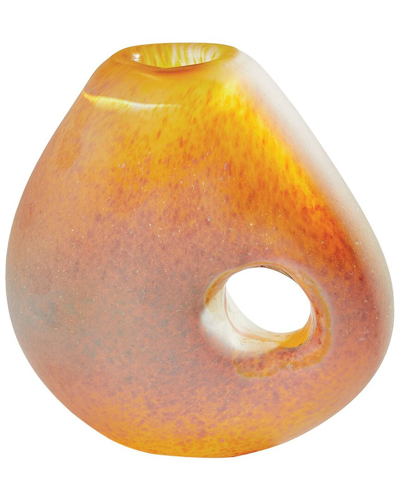 Global Views Small Freeform Vase In Orange