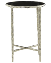 PEYTON LANE PEYTON LANE MODERN ROUND GLASS-TOP ACCENT TABLE