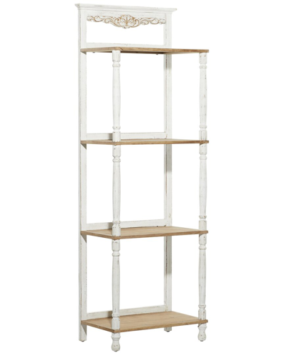 Peyton Lane Floral Carved 4-shelf Shelving Unit