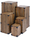 Peyton Lane Set Of 5 Farmhouse Rectangle Pedestal Tables