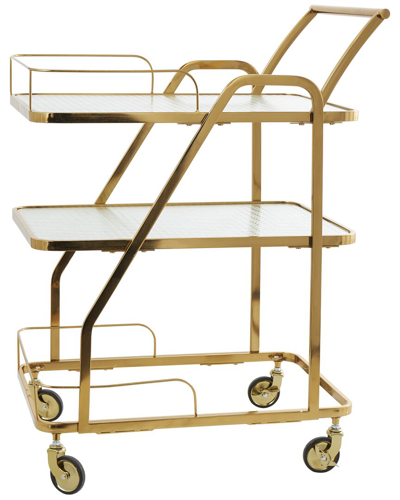 Peyton Lane 3-tier Glass Shelf Bar Cart With Side Guards & Handle