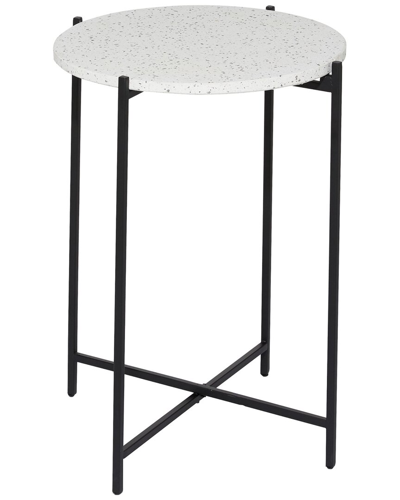 Peyton Lane Terrazzo Accent Table With Marble Top In Black