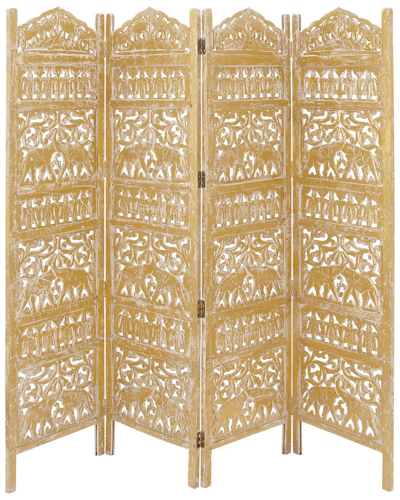 Peyton Lane Floral Handmade Hinged 4-panel Room Divider Screen