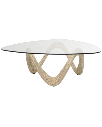 Peyton Lane Abstract Triangular Glass-top Coffee Table