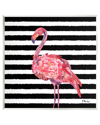 STUPELL BLOSSOMING PINK FLAMINGO STRIPES WALL PLAQUE WALL ART BY PAUL BRENT