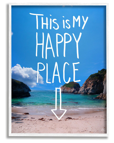 Stupell My Happy Place Summer Beach Framed Giclee Wall Art By K. Kaufman