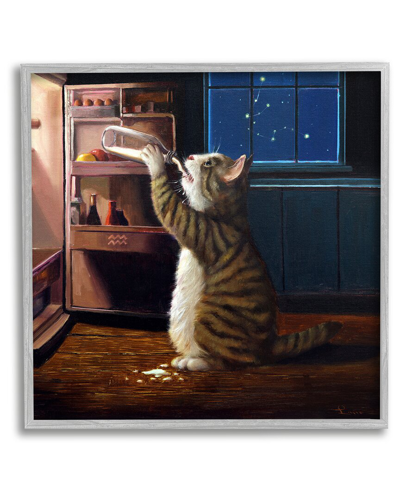 Stupell Midnight Snack Aquarius Cat Framed Giclee Wall Art By Lucia Heffernan