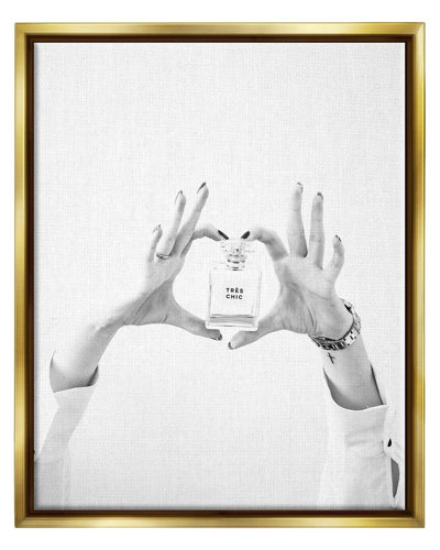 Stupell Tres Chic Heart Glam Perfume Framed Floater Canvas Wall Art By Leah Straatsma