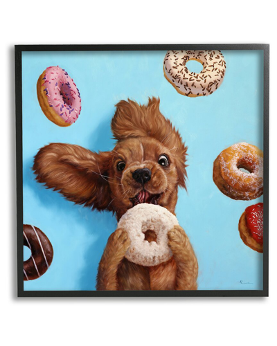 Stupell Funny Face Dog Licking Donut Framed Giclee Wall Art By Lucia Heffernan
