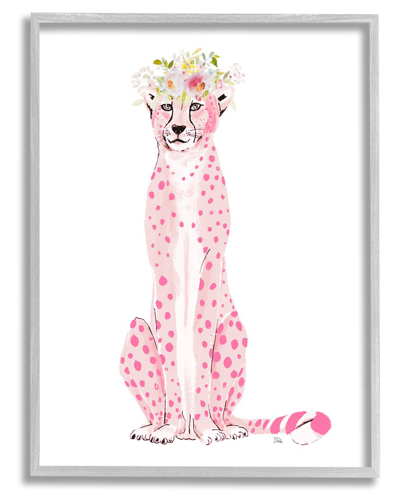 Stupell Pink Leopard Floral Garland Framed Giclee Wall Art By Patricia Pinto