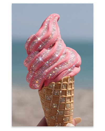 Icanvas Shiny Pink Ice Cream Print On Acrylic Glass By Yana Potter