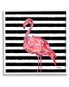 Stupell Blossoming Pink Flamingo Stripes Framed Giclee Wall Art By Paul Brent