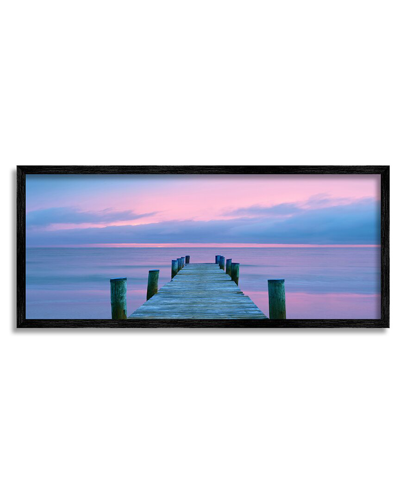Stupell Vivid Sunset Ocean Dock Horizon Framed Giclee Wall Art By Jack Reed