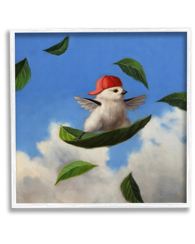 STUPELL BIRD LEAF SURFING WINDY SKY FRAMED GICLEE WALL ART BY LUCIA HEFFERNAN