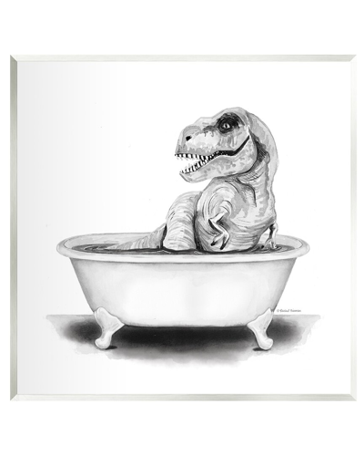 Stupell Funny T-rex Bathtub Washroom Wall Plaque Wall Art By Rachel Nieman