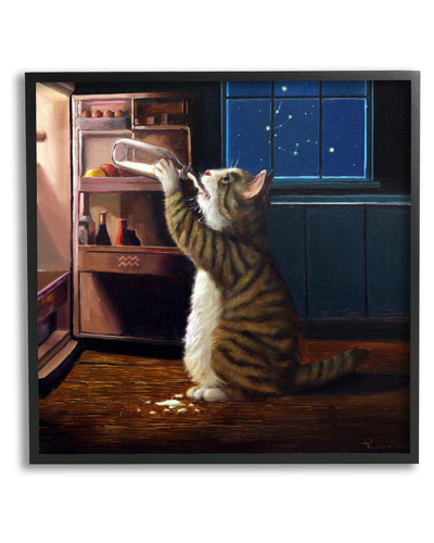 Stupell Midnight Snack Aquarius Cat Framed Giclee Wall Art By Lucia Heffernan