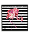 STUPELL FLORAL STRIPES FLAMINGO BIRD FRAMED GICLEE WALL ART BY PAUL BRENT