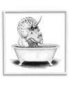 Stupell Funny Dinosaur Bathing Tub Framed Giclee Wall Art By Rachel Nieman