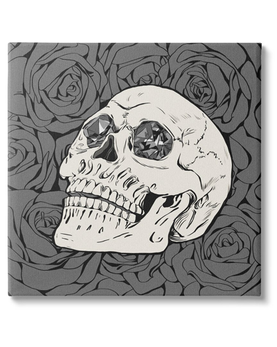 Stupell Crystal Eyes Skull Goth Roses Canvas Wall Art By Ziwei Li