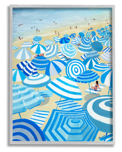 Stupell Striped Coastal Beach Umbrellas Framed Giclee Wall Art By Life Wall Art Designs