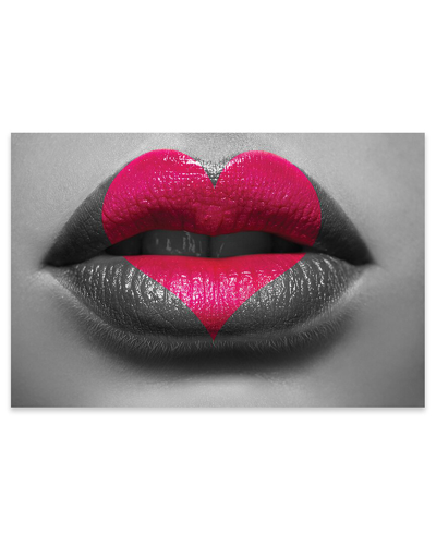 Icanvas Pattern In Shape Of Heart On Lips Print On Acrylic Glass By Ponomarencko
