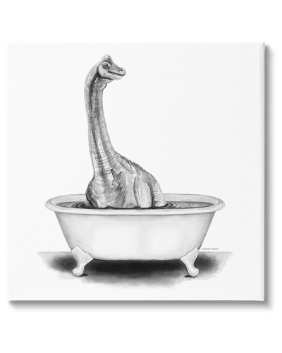 Stupell Dinosaur Vintage Bathroom Tub Canvas Wall Art By Rachel Nieman