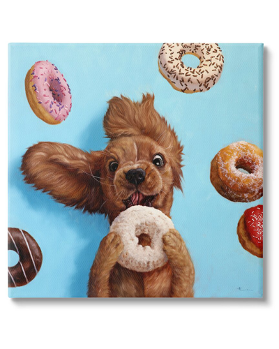 Stupell Funny Face Dog Licking Donut Canvas Wall Art By Lucia Heffernan