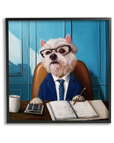 Stupell Office Worker Terrier Dog Framed Giclee Wall Art By Lucia Heffernan