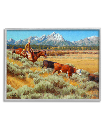 Stupell Western Ranch Horse Cattle Framed Giclee Wall Art By Jimmy Dyer