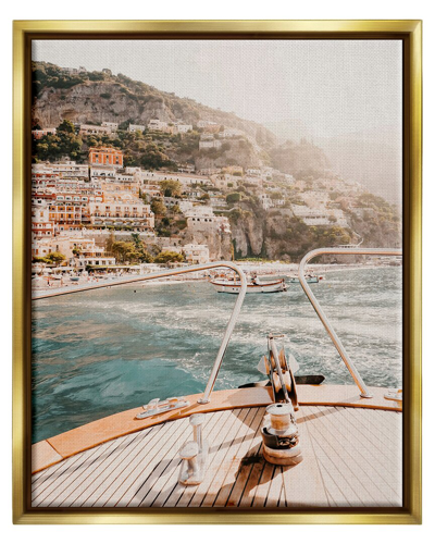 STUPELL BOATING COASTAL SEASIDE TOWN BUILDINGS FRAMED FLOATER CANVAS WALL ART BY KRISTA BROADWAY