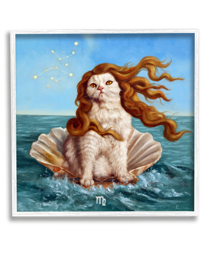 Stupell Cat In Ocean Seashell Framed Giclee Wall Art By Lucia Heffernan