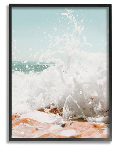 Stupell Splashing Sandy Beach Sea Foam Framed Giclee Wall Art By Krista Broadway