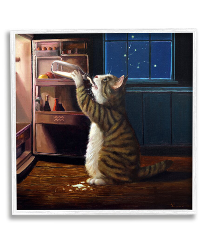 Stupell Midnight Snack Aquarius Cat Framed Giclee Wall Art By Lucia Heffernan