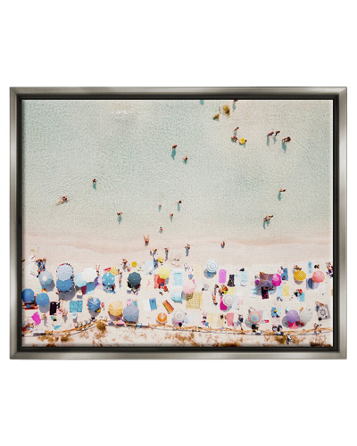Stupell Aerial Beach View People Swimming Framed Floater Canvas Wall Art By Krista Broadway