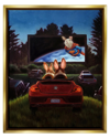 Stupell Romantic Bunny Movie Drive-in Framed Floater Canvas Wall Art By Lucia Heffernan