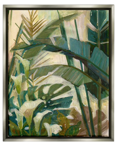Stupell Tropical Jungle Plant Leaves Framed Floater Canvas Wall Art By Elaine Vollherbst-lane