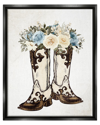 Stupell Cowboy Boot Mixed Flower Bouquet Framed Floater Canvas Wall Art By Kim Allen