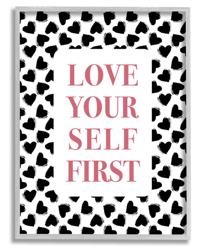 Stupell Love Yourself First Phrase Framed Giclee Wall Art By Martina Pavlova