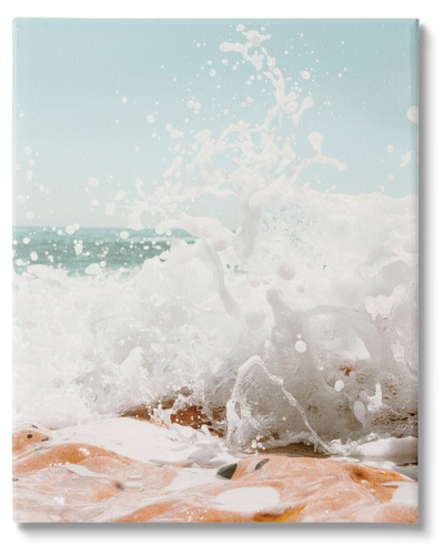 Stupell Splashing Sandy Beach Sea Foam Canvas Wall Art By Krista Broadway