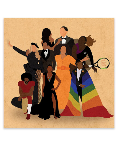 Icanvas Black Icons Print On Acrylic Glass By Reyna Noriega