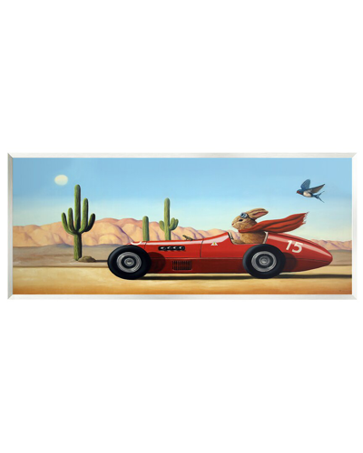 Stupell Race Car Bunny Driving Desert Canyon Framed Giclee Wall Art By Lucia Heffernan