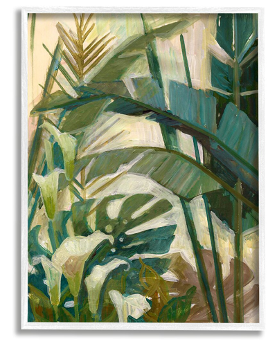Stupell Tropical Jungle Plant Leaves Framed Giclee Wall Art By Elaine Vollherbst-lane
