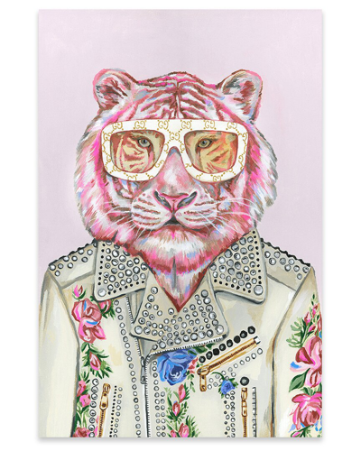 Icanvas Gucci Pink Tiger Print On Acrylic Glass By Heather Perry