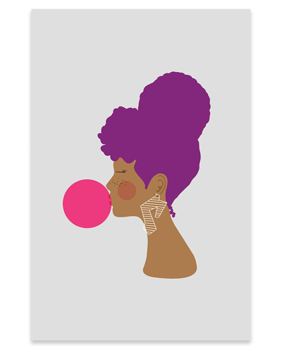 Icanvas Purple Lady Print On Acrylic Glass By Sheisthisdesigns