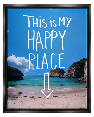 STUPELL MY HAPPY PLACE SUMMER BEACH FRAMED FLOATER CANVAS WALL ART BY K. KAUFMAN