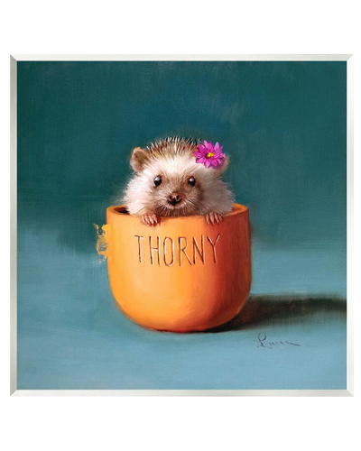 Stupell Thorny Hedgehog With Pink Daisy Wall Plaque Wall Art By Lucia Heffernan