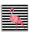 STUPELL BLOSSOMING PINK FLAMINGO STRIPES FRAMED GICLEE WALL ART BY PAUL BRENT