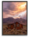 STUPELL RURAL SUNSET COUNTRYSIDE HUT FRAMED GICLEE WALL ART BY JEFF POE