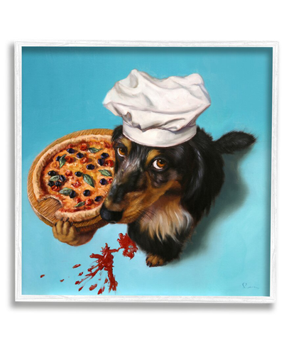 Stupell Dog Chef Pizza Bite Portrait Framed Giclee Wall Art By Lucia Heffernan