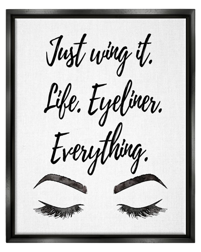 Stupell Just Wing It Eyeliner Makeup Phrase Framed Floater Canvas Wall Art By Amanda Greenwood